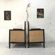 Pair of blackened wood armchairs