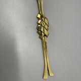 Set of 2 xxl 48cm Floral Brass Wall Light Sconces by C.S. ARTE, Italy 1980s