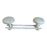Coat rack 2 hooks white patinated metal