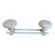 Coat rack 2 hooks white patinated metal