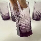 4 verres octogonaux graphiques violets
