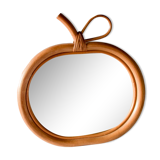 Rattan apple mirror