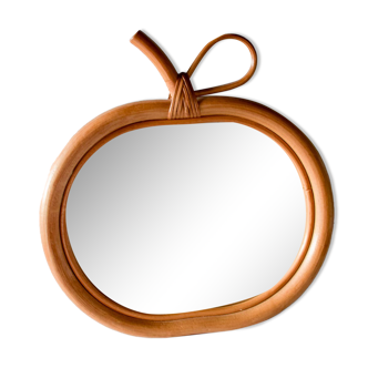 Rattan apple mirror