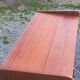 Vintage mahogany commode with metal tapered legs, 4 drawers, 1950s.