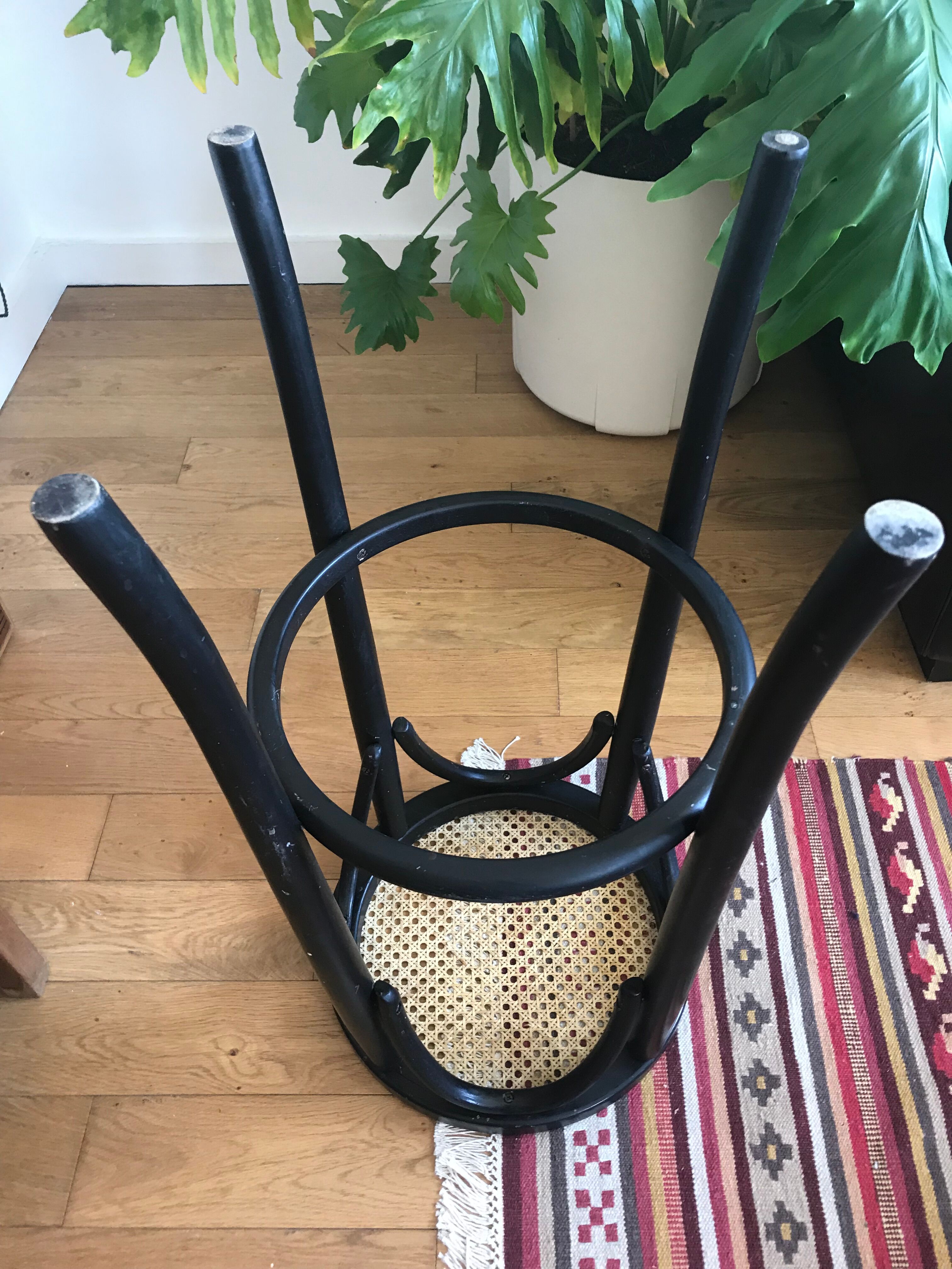 High wooden and canning stool