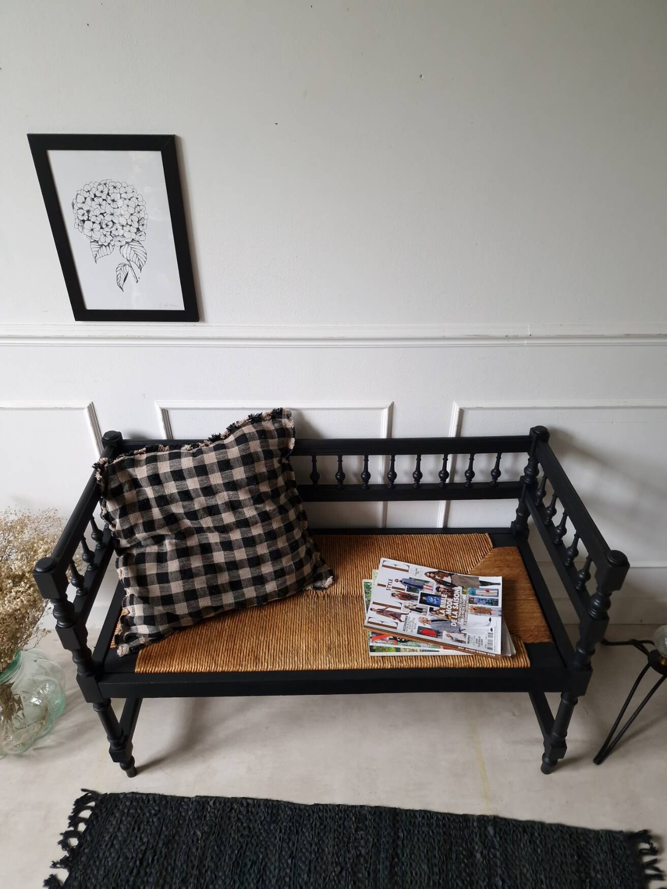 Banc en paille