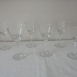 Lot A 6 glasses of chiseled crystal wine Height 15.5 cm Diameter edge sup. 8 cm