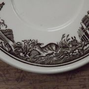 Set of 4 saucers Quality Retired Villeroy & Boch Black/White Anjou Design 4656