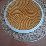 retro vintage Sarguemines table coaster with wave patterns