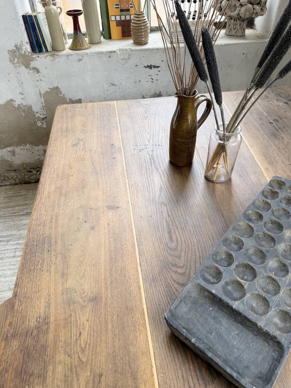 Large “square” oak farmhouse table 1950
