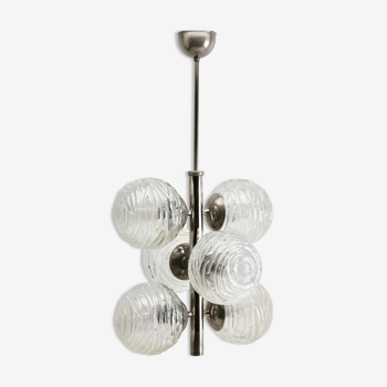 Fischer Leuchten rod ceiling lamp with 6 globular lumens