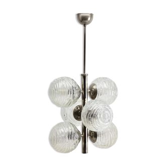 Fischer Leuchten rod ceiling lamp with 6 globular lumens
