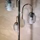 Chrome gold floor lamp 1960 has 70 molded glass shade 166x40