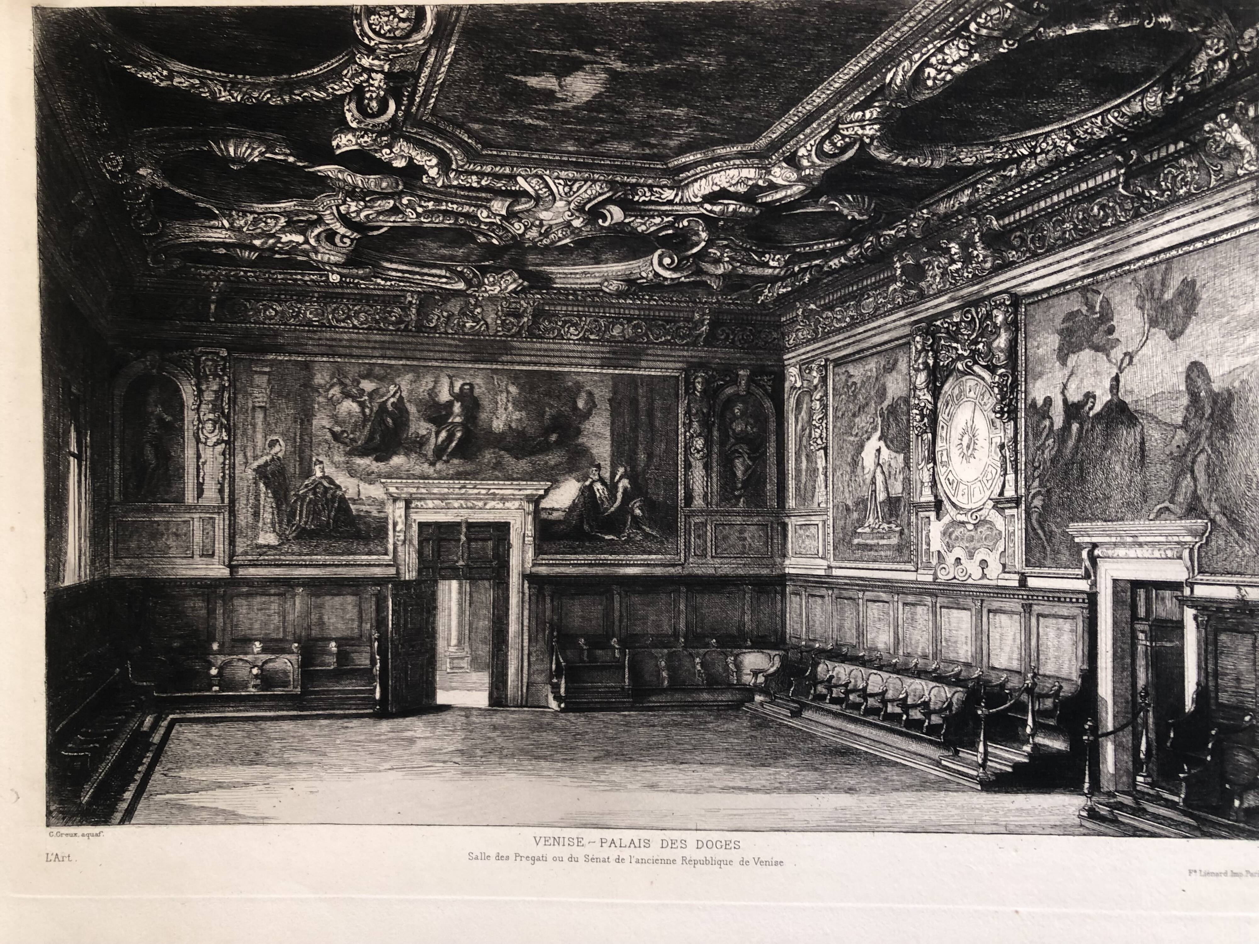 1 lot 6 prints revue l'art late 19th century: importun, desmoulins, cabaret, venice, chaumieres, menetrier