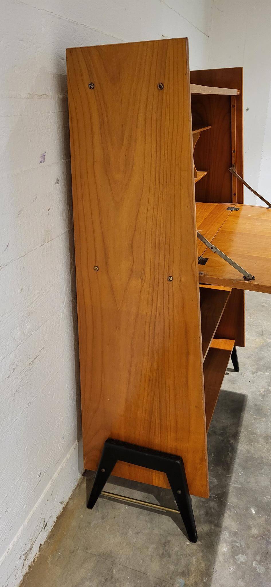 Vintage secretaire with bookcase, 1950s