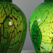 Pair of chrome glass table lamps Ikora WMF Art Deco Karl Wiedmann 1930