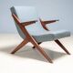 Fauteuil lounge moderne du milieu du siècle, fauteuil entièrement restauré, années 1950-1960