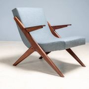Mid-century modern lounge chair, fully restored armchair, 1950s–1960s