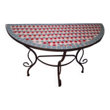 Mosaic and wrought iron console