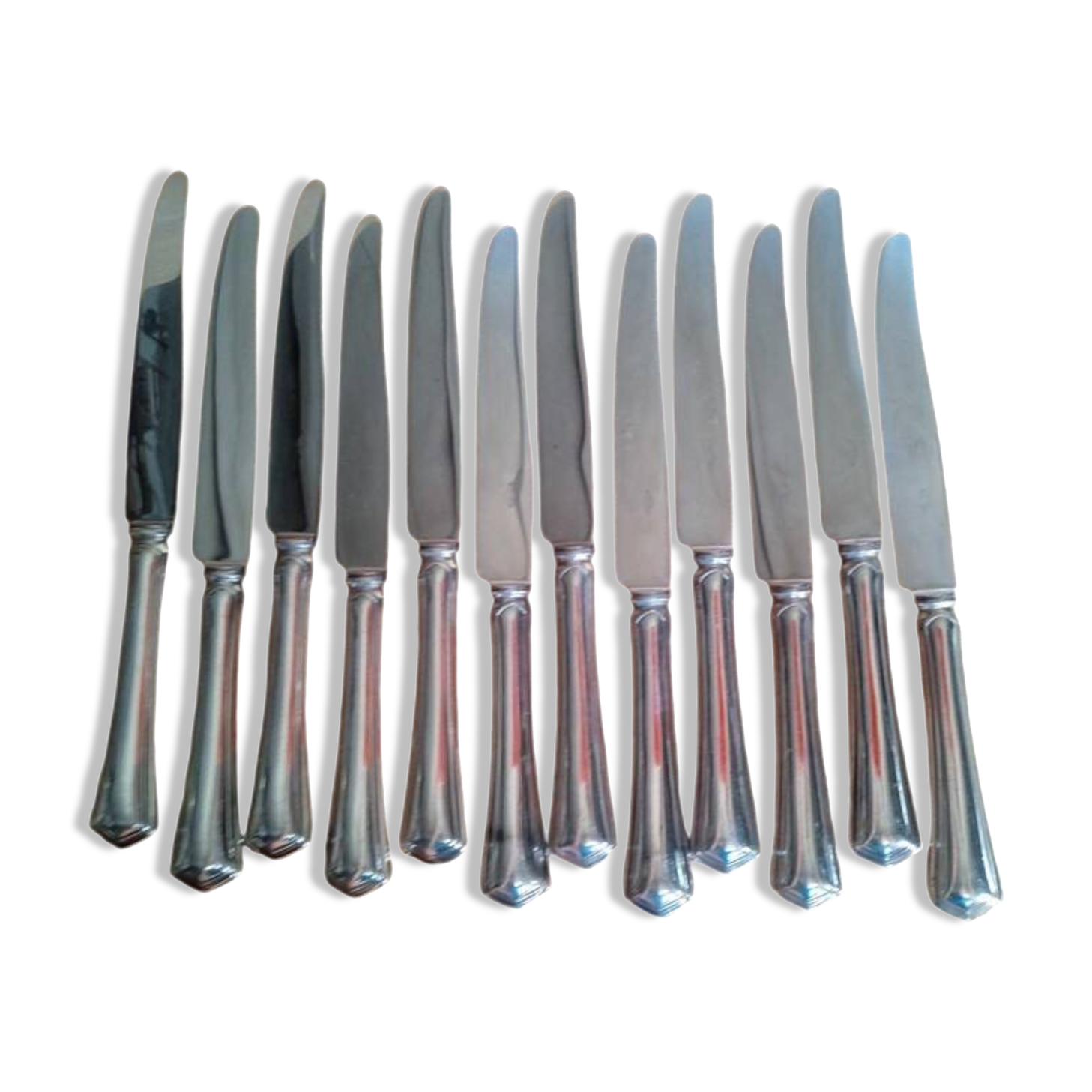 12 silver metal knives, filet model