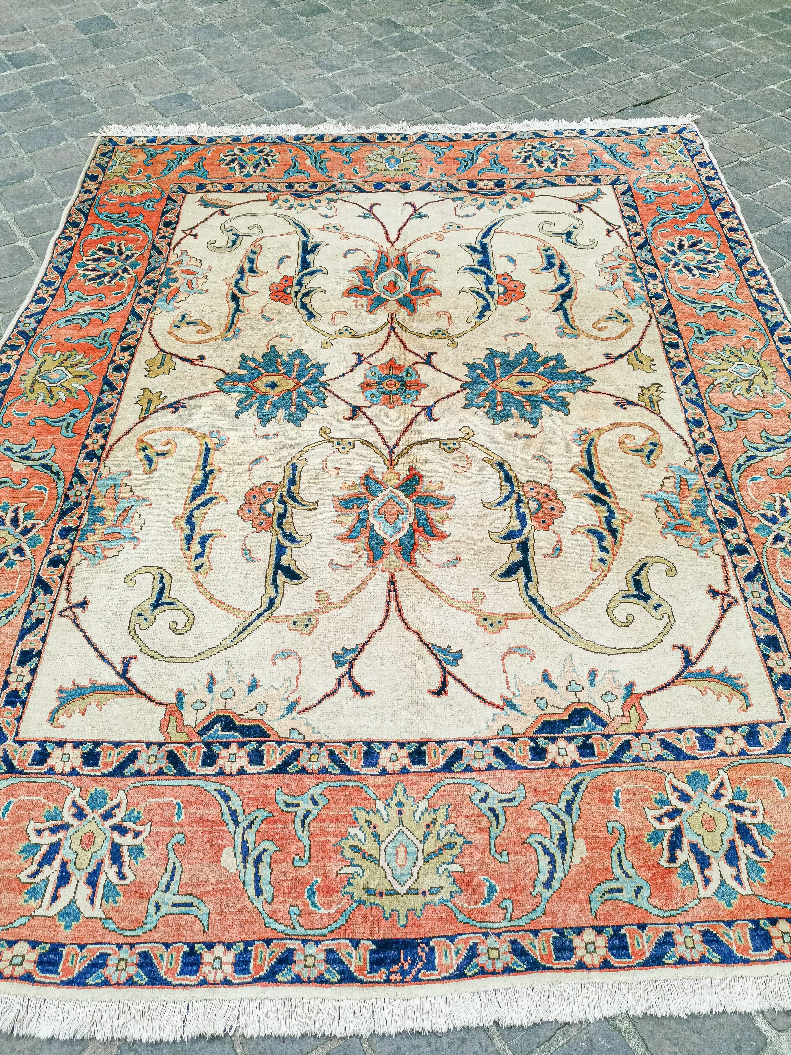 Heriz handmade Persian vintage oriental rug 240 x 195 cm
