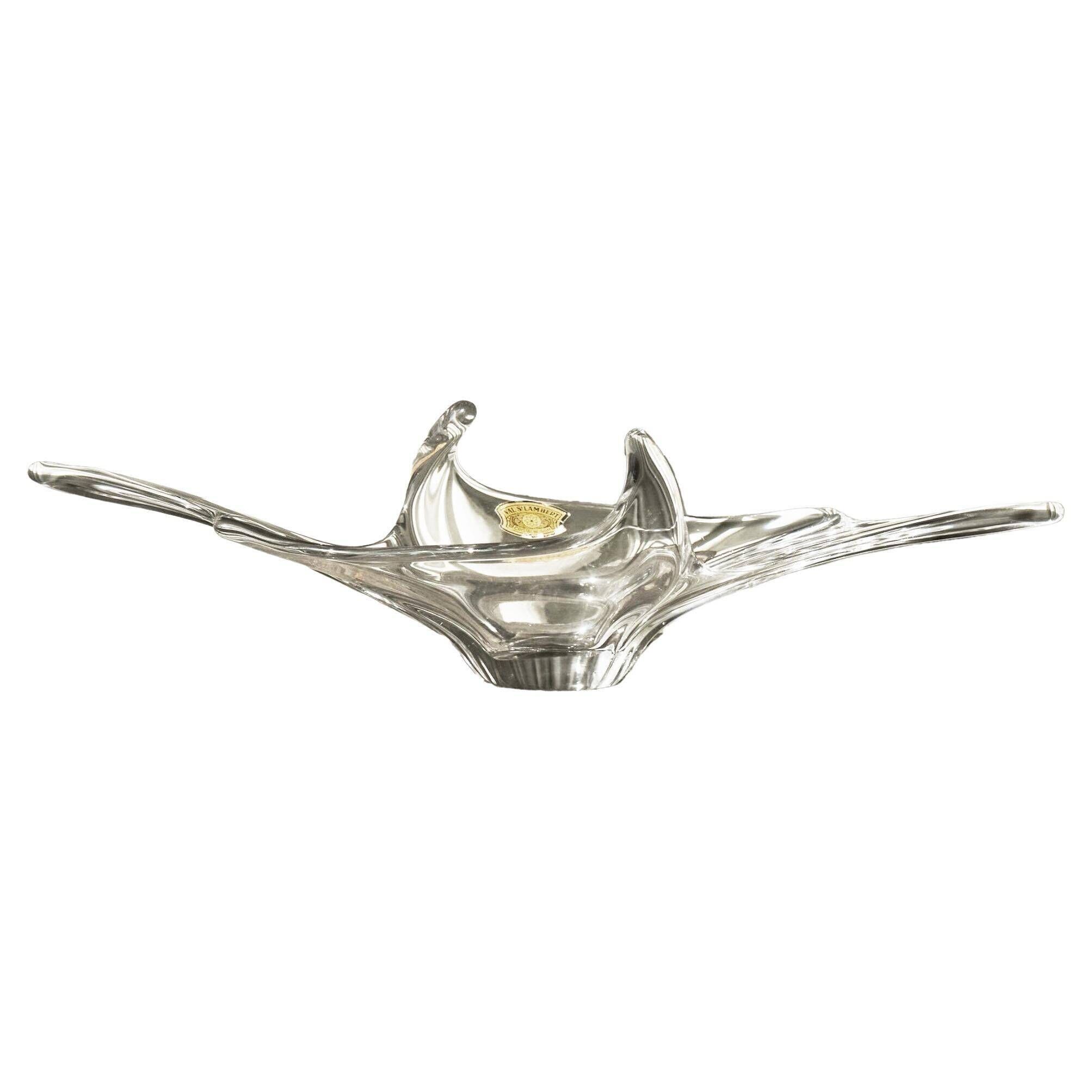 Val Saint Lambert crystal table centrepiece, mid-century 1950.