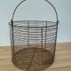 Round basket in vintage mesh metal