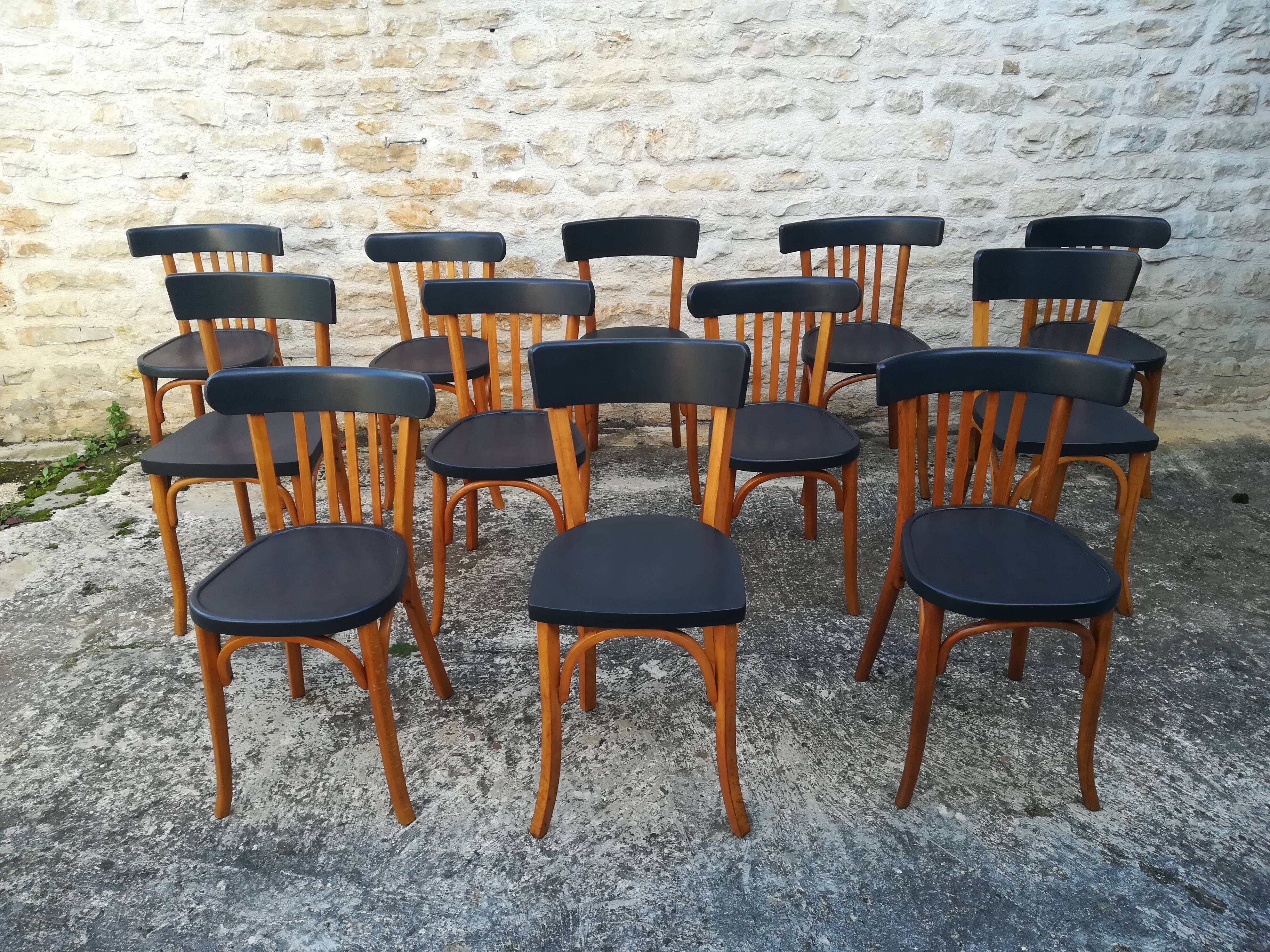 12 mismatched bistro chairs