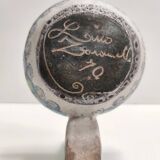 Gray Fat Lava Earthenware Catchall / Videpoche by Lino Zaramella, Signed