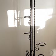 Twisted wrought iron floor lamp with plant holders from the 50s and 60s