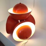 Living room lamp with 4 lights in orange color lacquered metal circa 1970