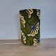 Olive green/yellow ethnic printed flower wax tube lamp