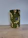 Olive green/yellow ethnic printed flower wax tube lamp