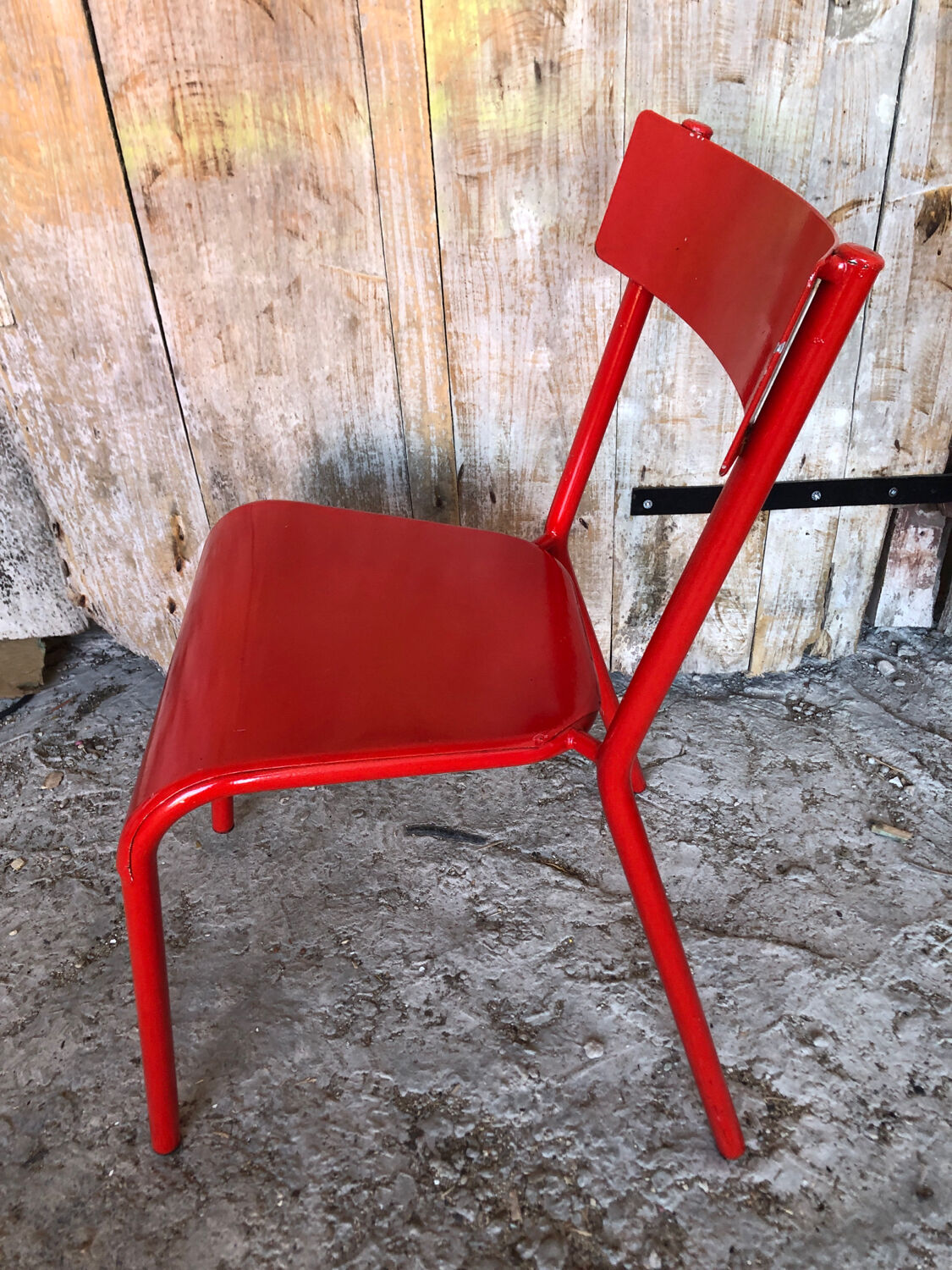Metal red vintage chair