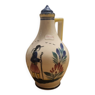 Glazed ceramic vinegar jug Pichet Vinaigrier HB Henriot Quimper