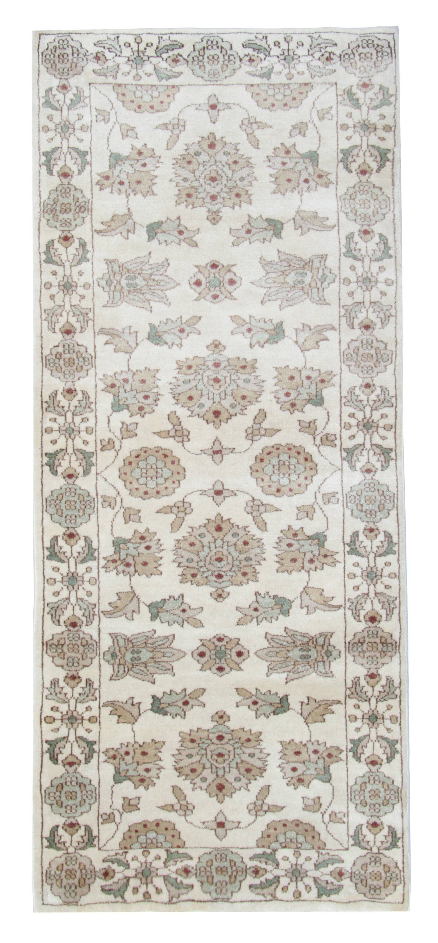 Vintage Beige Runner Rug, Wool Zeigler Carpet Runner 80x185cm