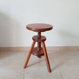 Vintage screw stool in solid oak
