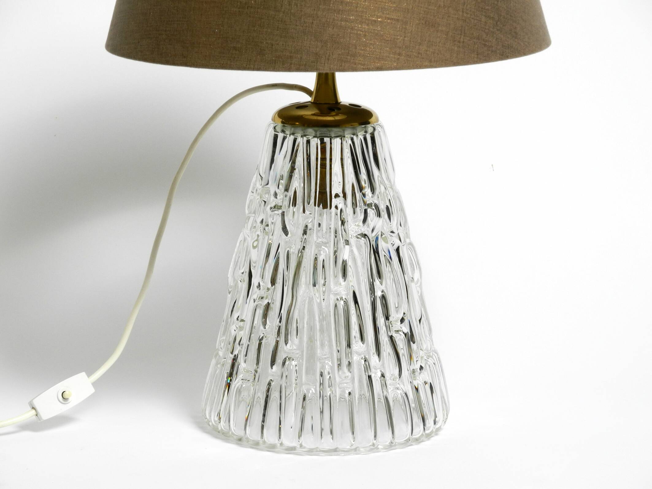 Heavy large Mid Century Modern glass table lamp by Rupert Nikoll Vienna | h