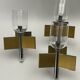 Mid-Century Modern set of eight brass and chrome sconces by Sciolari. Italy 1970s
