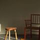Modern Danish handmade organic wood tripod stool Wabi Sabi, 1960s