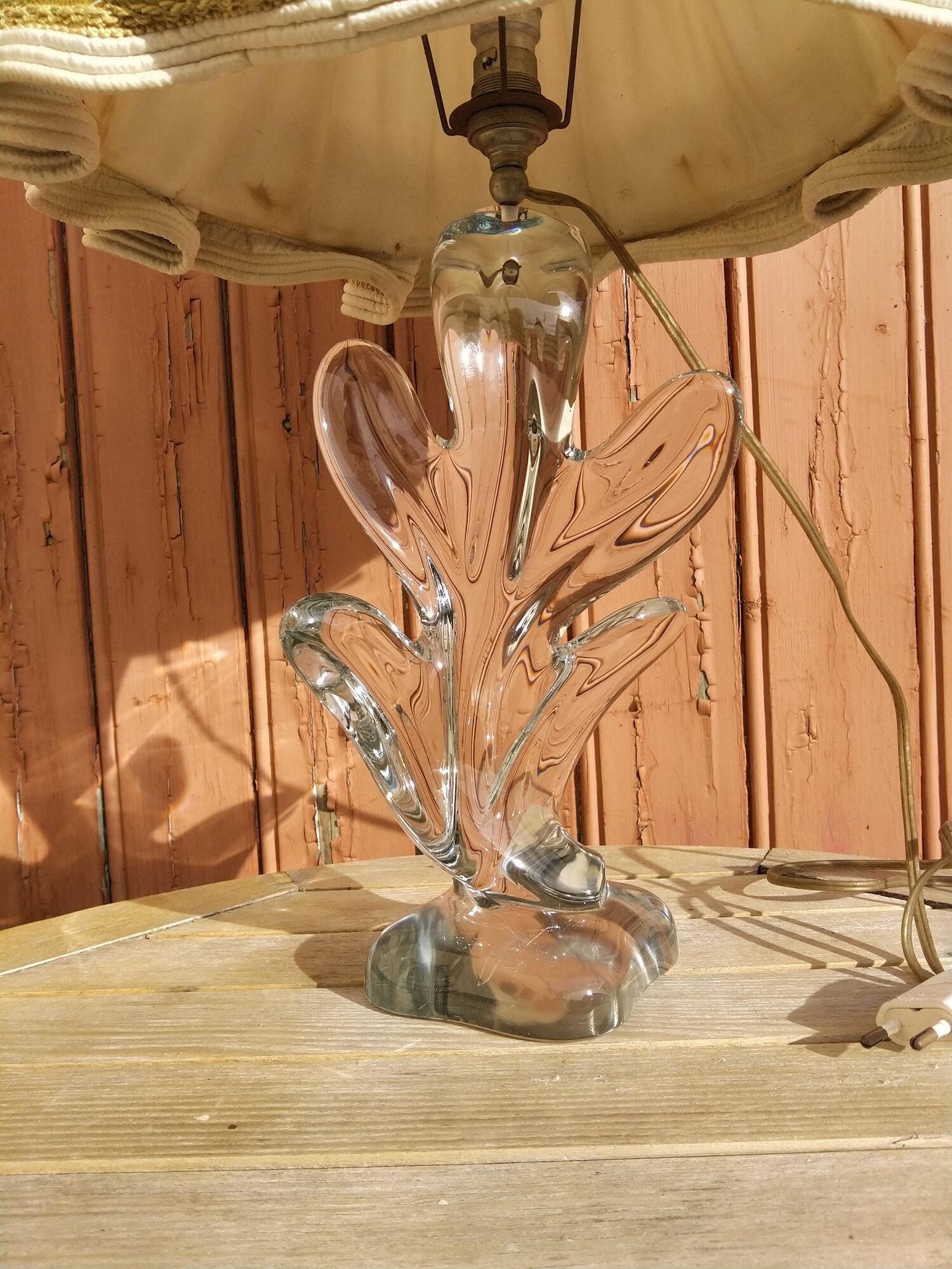Lampe en cristal de Vannes forme libre , vintage