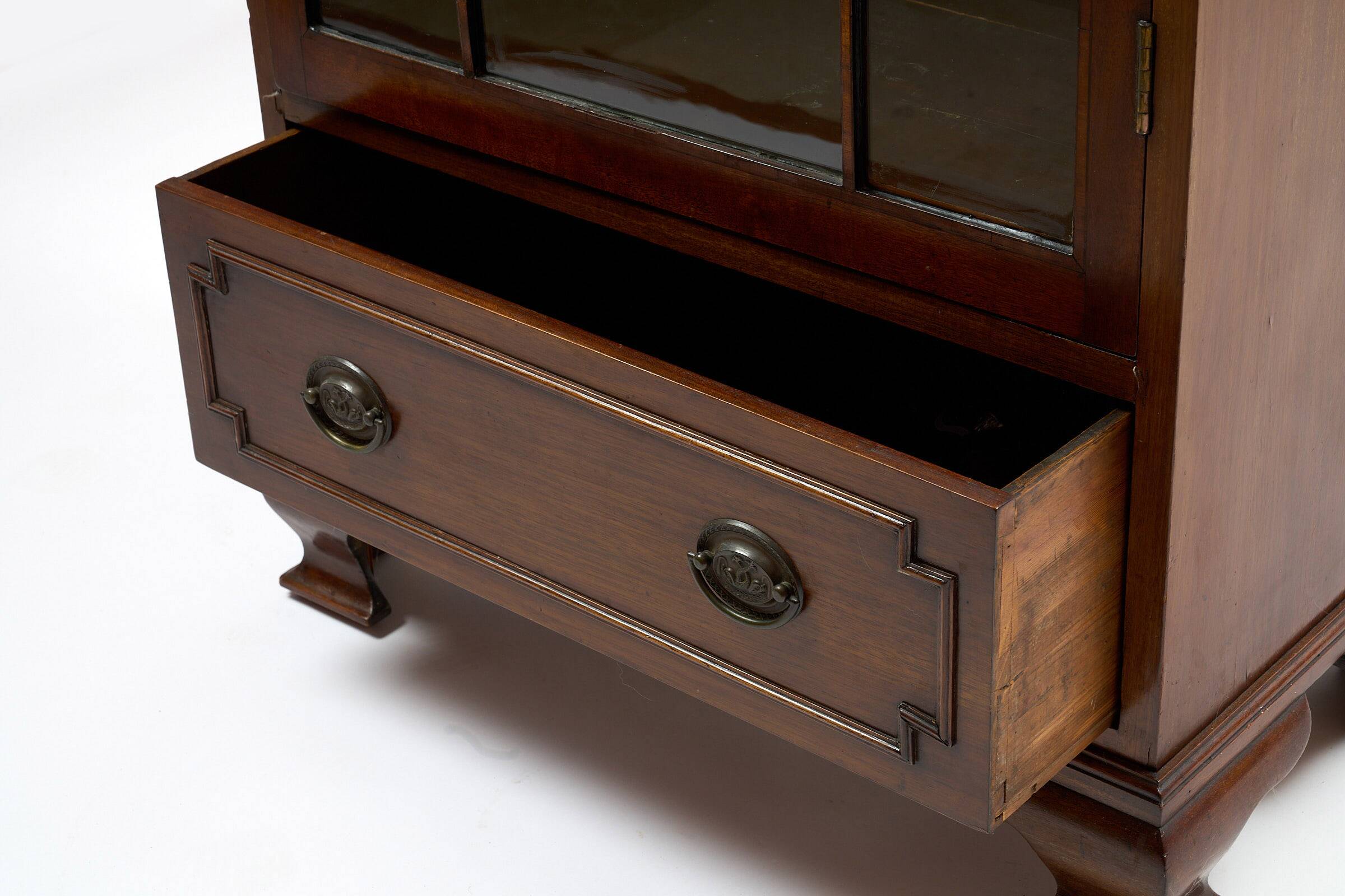 Original English mahogany display cabinet