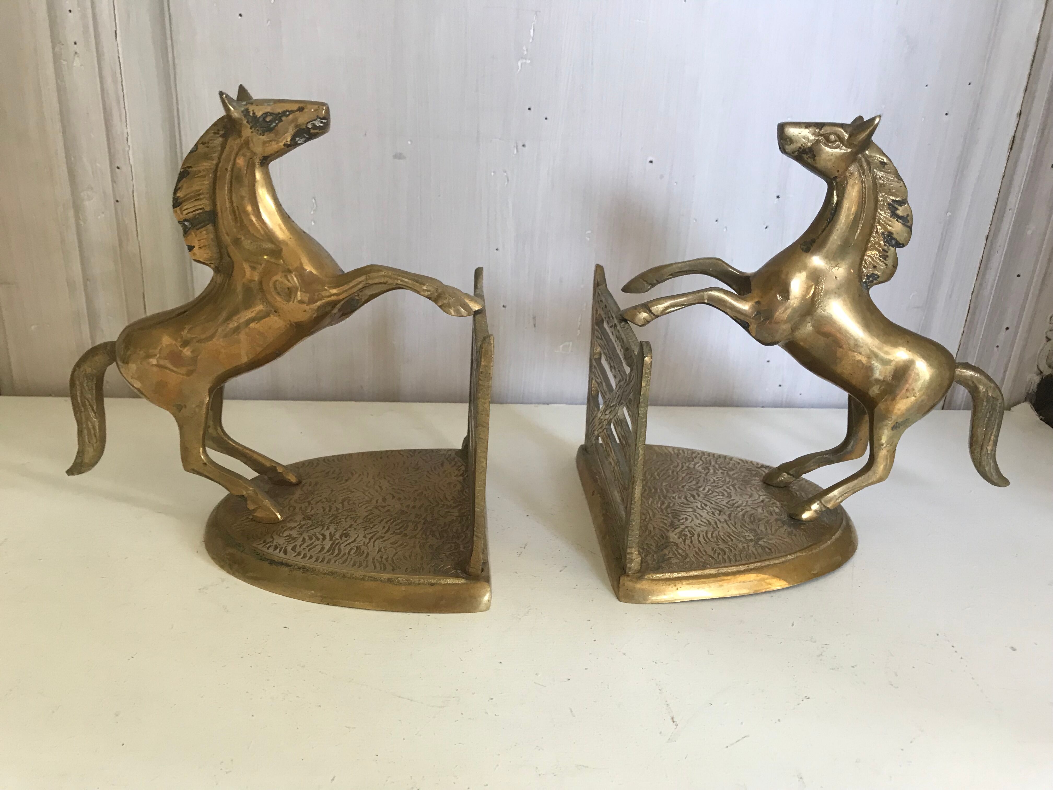 Pair of vintage brass bookbands