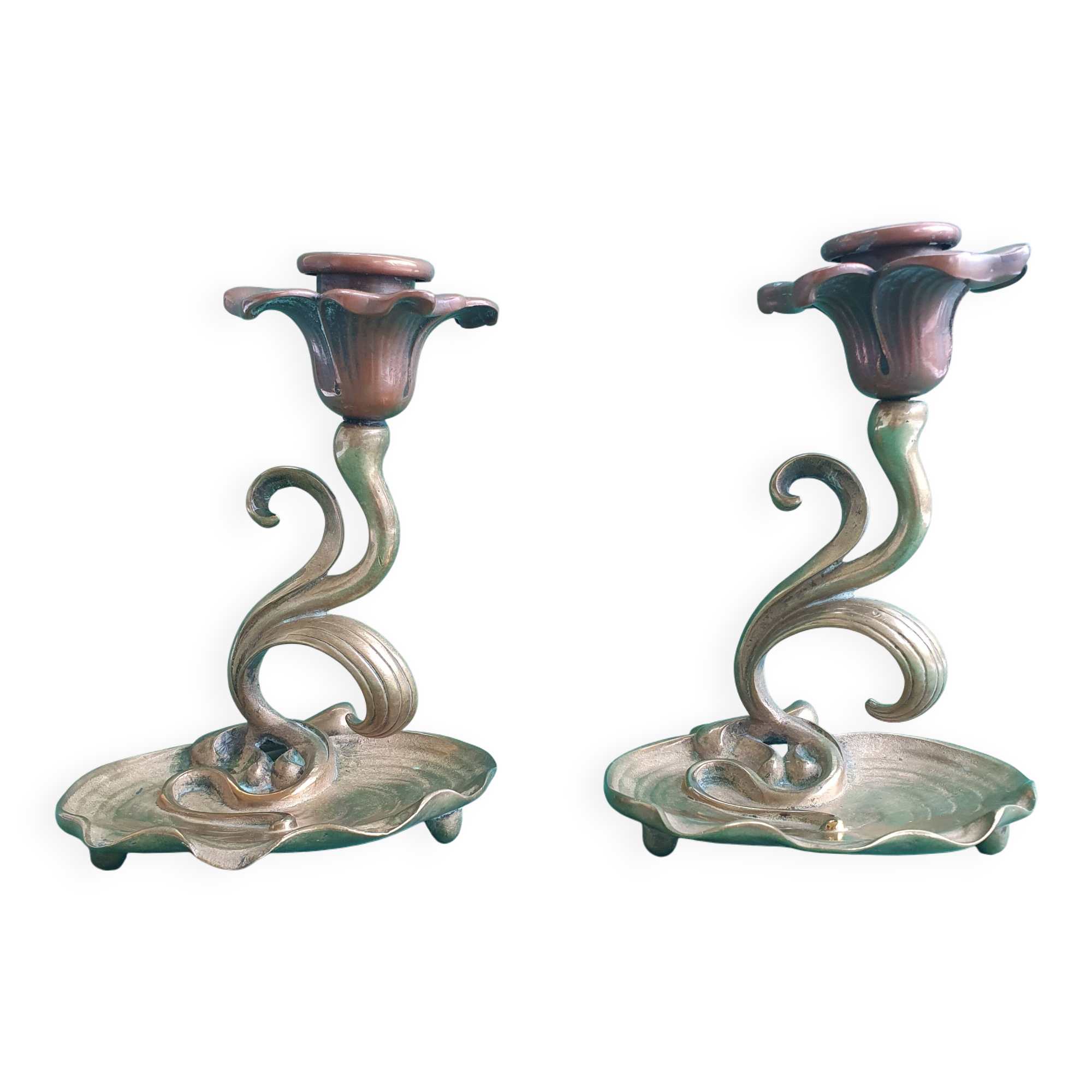 Pair of Art Nouveau candlesticks