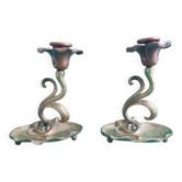 Paire de bougeoirs art nouveau