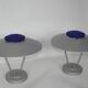 A pair of vintage 1980s wall lights | Metal and glass | Original retro ligh
