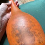 Large Daum Nancy soliflore - orange marbled blown glass - H=41cm
