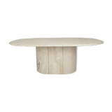 Italian Oval Travertine Coffee Table, 1984
