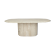 Table basse ovale italienne en travertin, 1984