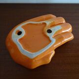 Empty pocket hand vintage ceramic orange